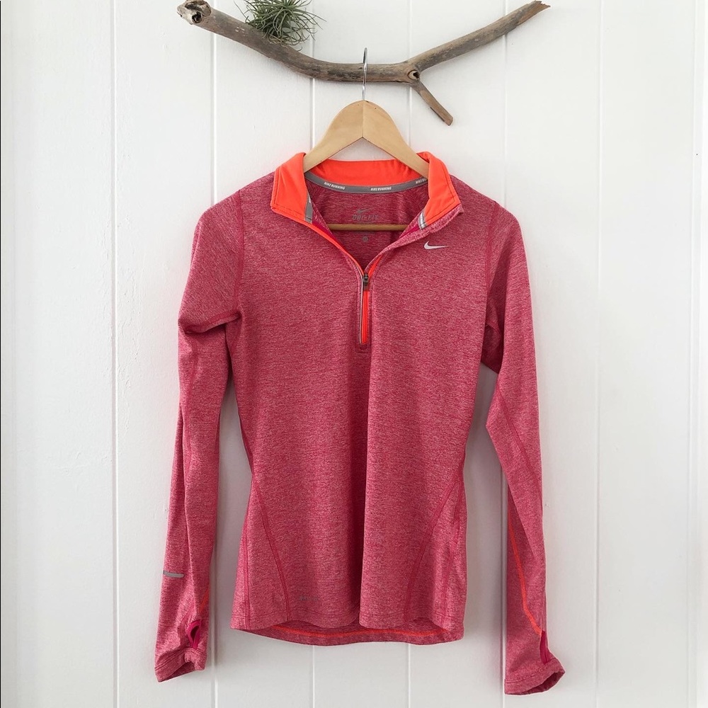 NIKE running dri-fit long sleeve (pink + orange)